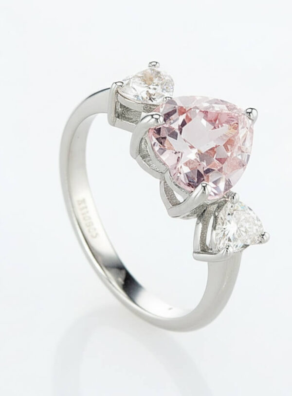 3 Hearts ring - white gold